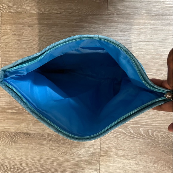 A Twelve NYC Blue Turquoise Faux Suede Clutch MADE Exclusively for Bloomingdales - Picture 4 of 11